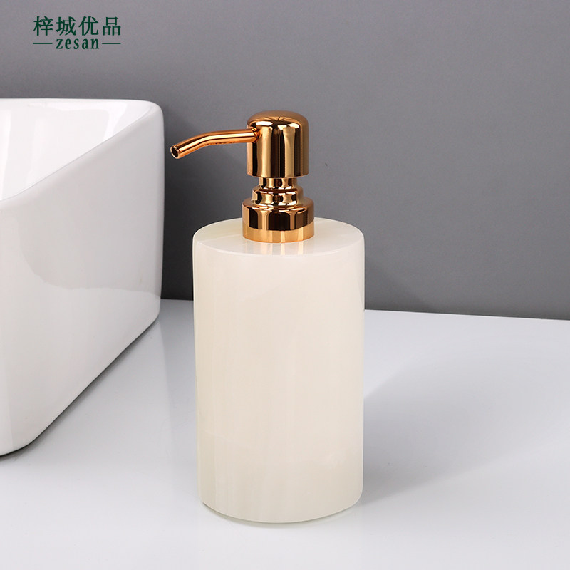 天然大理石泡沫洗手液瓶子托盘北欧起泡护手霜乳液瓶套装轻奢定制
