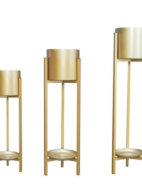 北欧风创意铁艺落地式花架客厅三角单层绿萝花盆架墙角花架子摆件