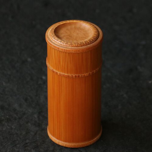精品纯手工制作天然海派老玉竹茶叶罐竹雕竹制茶仓竹茶筒便携式款