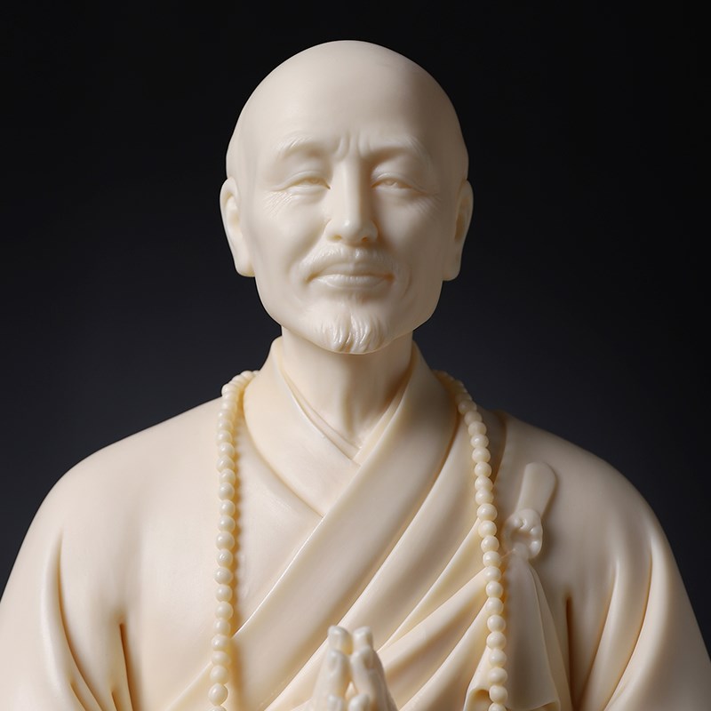 东方泥土《立祥云 弘一法师》林弋新大师印章白瓷雕塑艺术品摆件