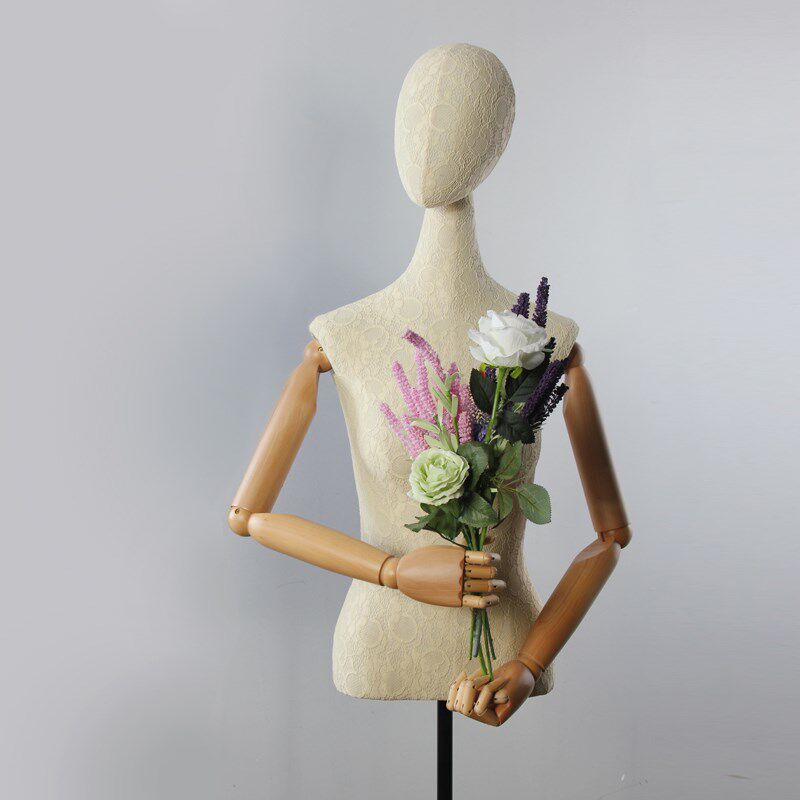 模特道具女服装店模特架半身女模特木手橱窗陈列装饰展示底座人台