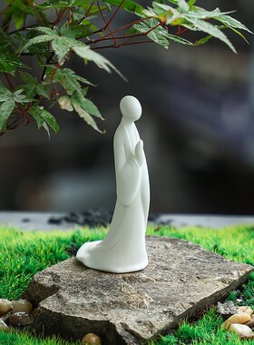 创意陶瓷人物摆件禅意无相小僧家居玄关客厅办公室桌面装饰摆设品