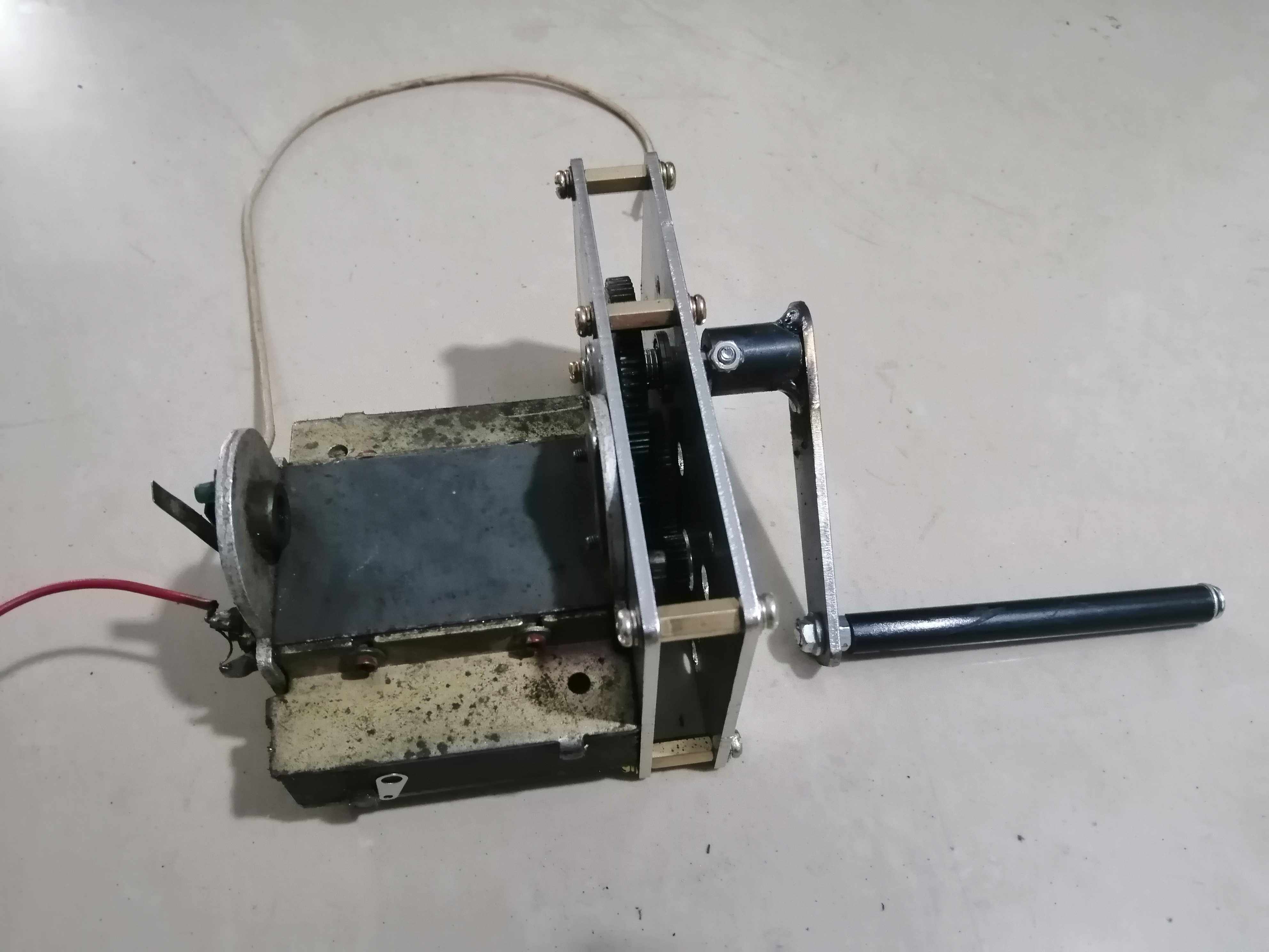 磁石电话机齿轮箱交流电老式手摇增速齿轮箱DIY发电机220V