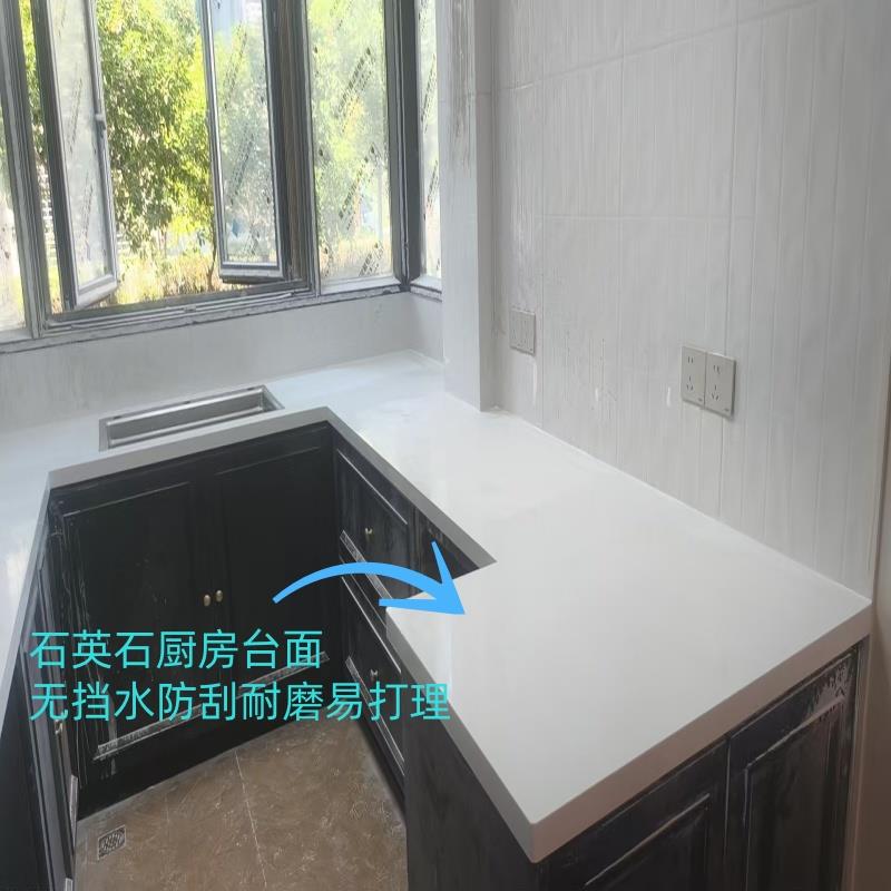 武汉地区石英石厨房台面大理石人造石窗台石飘窗石门套窗套门槛石