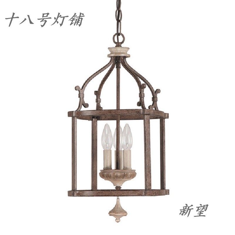 美式乡村鸟笼吊灯 复古餐厅灯温馨卧室主灯民宿服装店设计师灯具