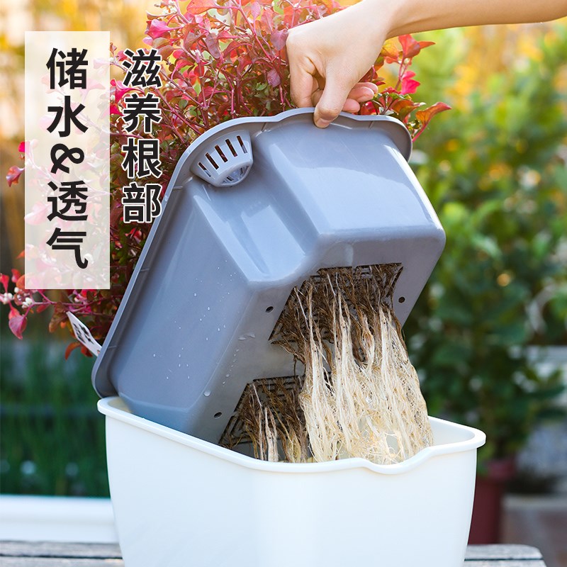 阳台种菜盆家庭蔬菜种植盆专用箱自吸水室内草莓盆栽懒人塑料花盆