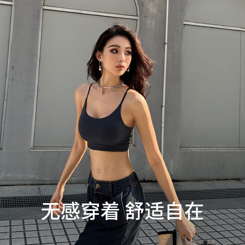 轻运动美背背心女可外露肩带内衣小胸聚拢无痕带杯垫文胸2025夏季