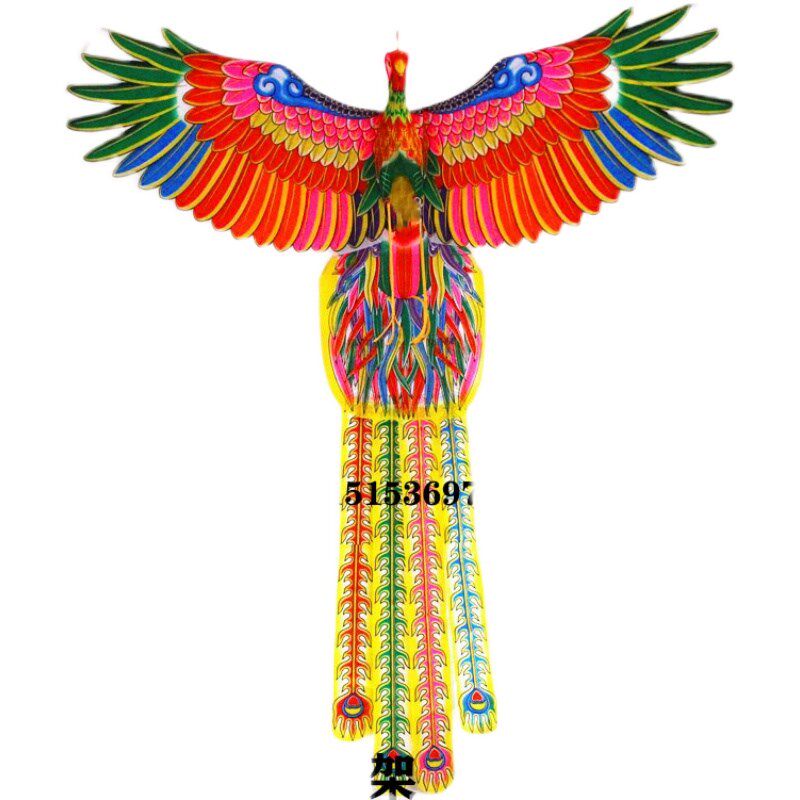 潍坊装饰3D立体老鹰凤凰竹制舞蹈手工风筝观赏布展特色描金包邮
