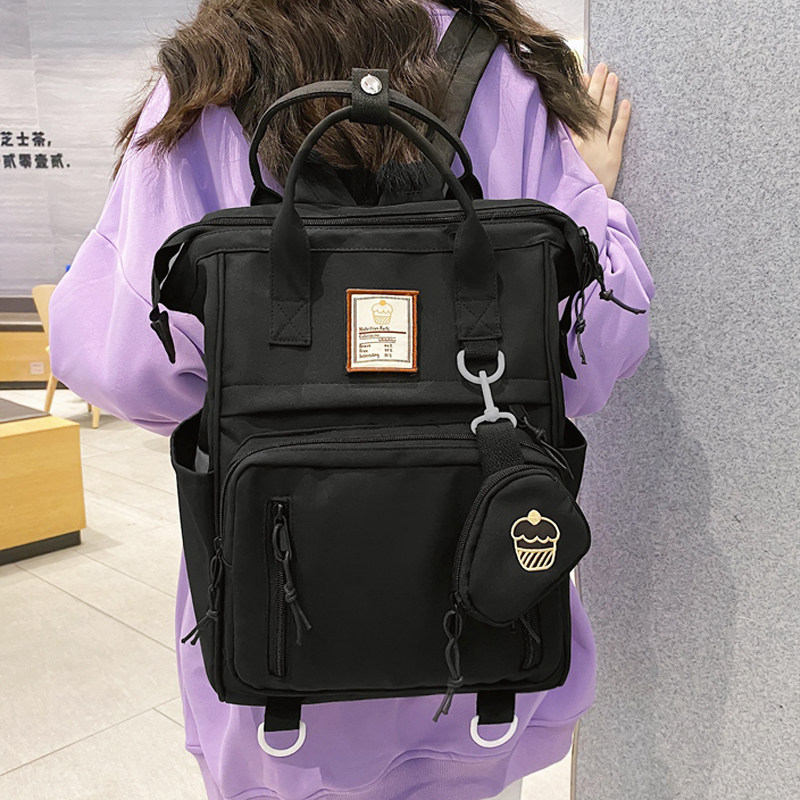 高颜值书包女初中生大容量韩版ins风高中大学生双肩包小学生背包