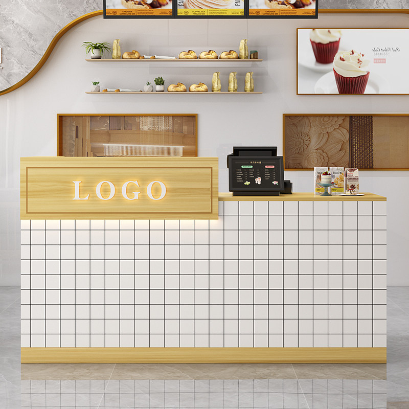吧台收银台奶茶店面包店水果店店铺小型接待台饭店收银桌前台桌