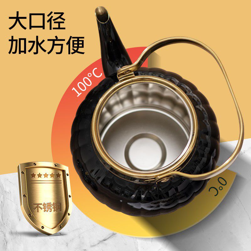 南瓜提梁壶不锈钢茶壶煮茶壶泡茶壶围炉煮茶功夫花茶具烧水壶复古