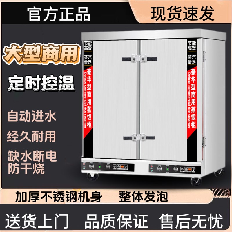 双门蒸饭柜商用电蒸箱大型24盘食堂煤燃气蒸饭车蒸饭机米饭蒸饭箱