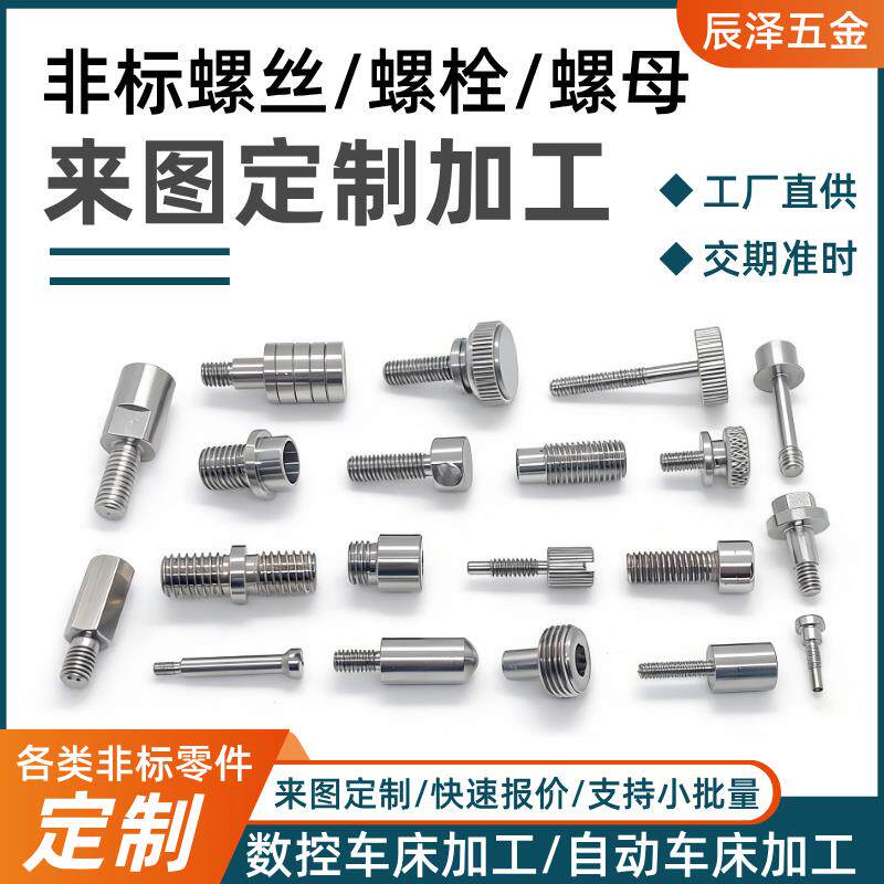 非标螺丝定制异形螺母定做不锈钢螺栓加工六角铜螺柱销轴五金零件