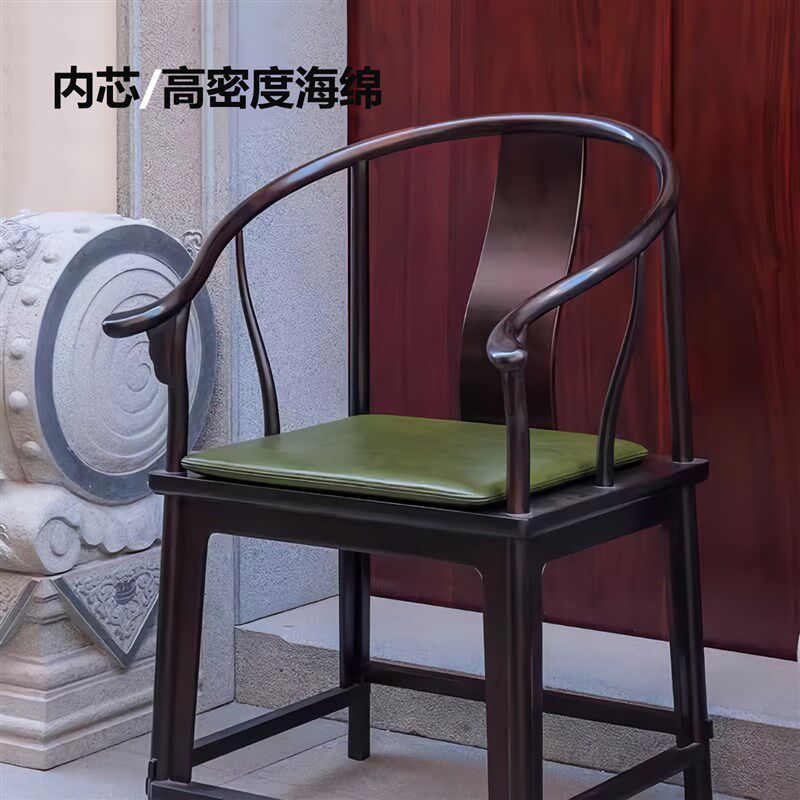 真皮坐垫茶桌椅垫红木圈椅太师椅防滑实木罗汉牀垫子头层牛皮坐垫