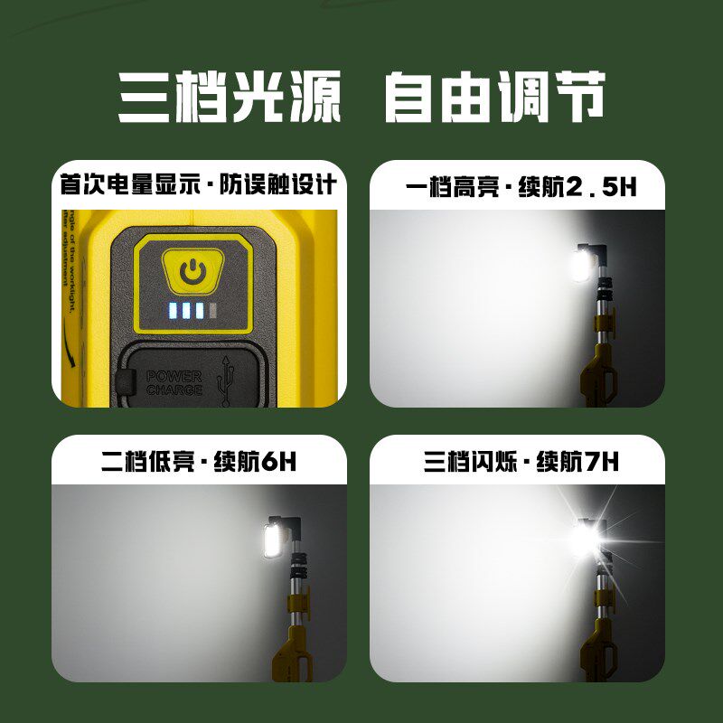 户外led照明灯大功率超亮强光三脚架野营灯便携式充电伸缩露营灯
