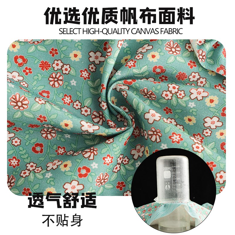 厨房围裙家用透气耐磨帆布洋气韩版围腰公主棉麻可爱碎花工作围兜