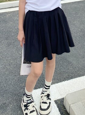 女童半身裙白色百褶裙中大童夏季2024新款儿童半身短裙时尚洋气
