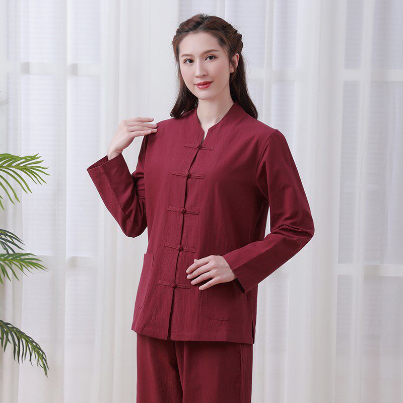 玄善男女春季佛系禅意中国风复古茶艺服修禅服套装打坐棉居士服
