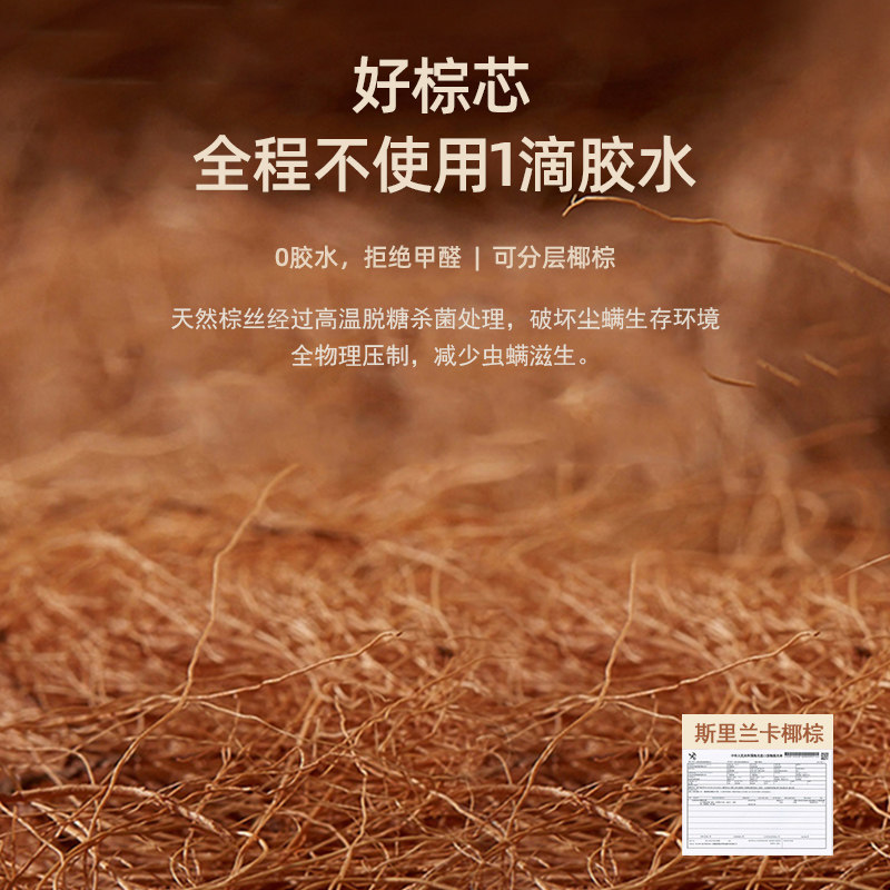 天然椰棕床垫棕垫纯床垫经济型棕榈垫环保偏硬家用全椰棕钟垫子