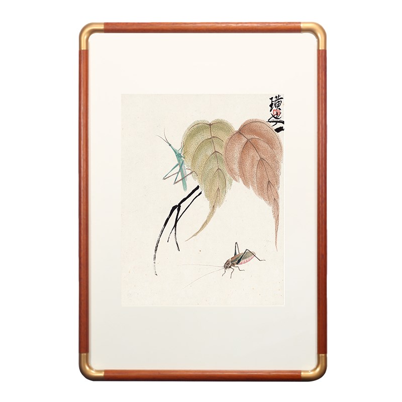 齐白石可细无声装饰画新中式客厅沙发背景墙挂画饭厅餐厅荷花国画