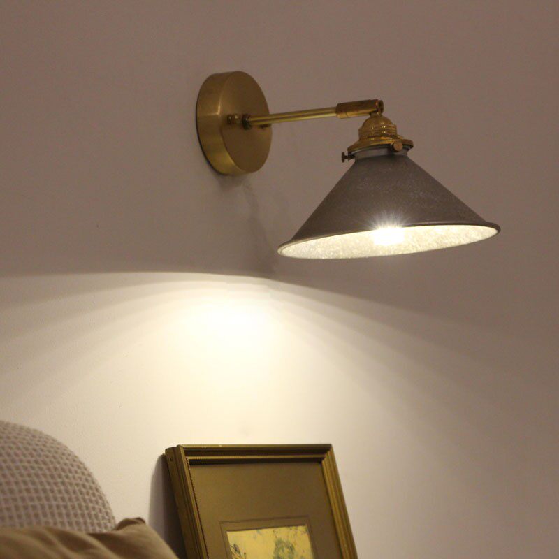 咖啡店铺装饰灯床头客厅壁灯黄铜做旧轻工业风格日式复古北欧简约