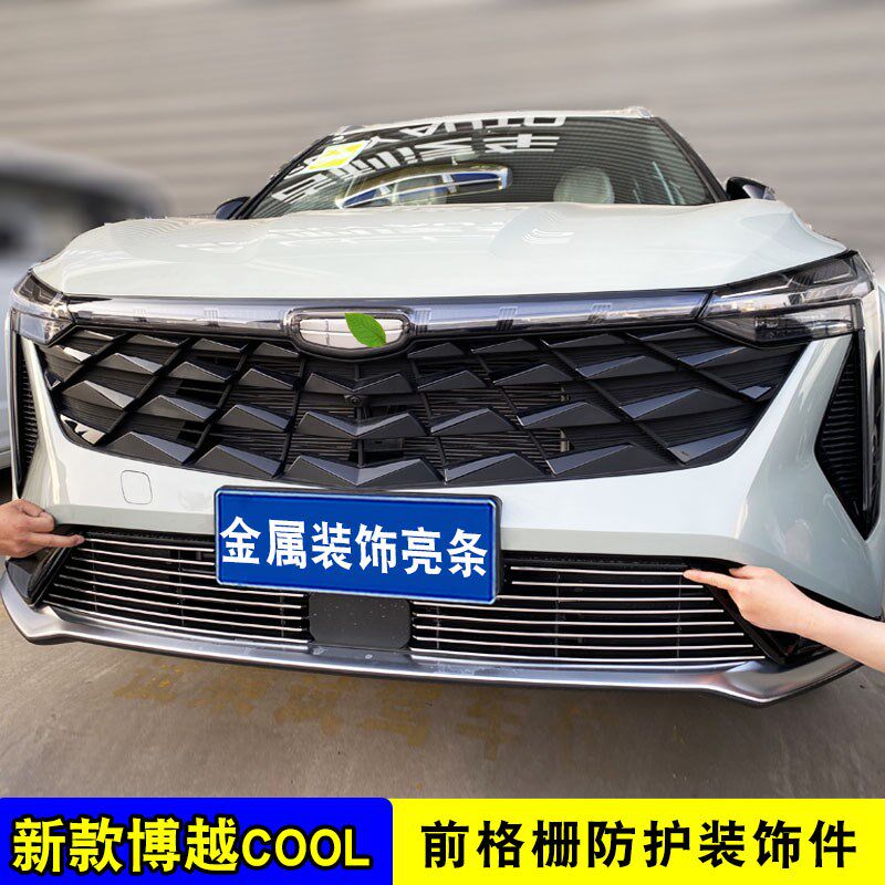 23-24博越COOL中网改装外观防护前脸格栅防虫网装饰亮条用品配件