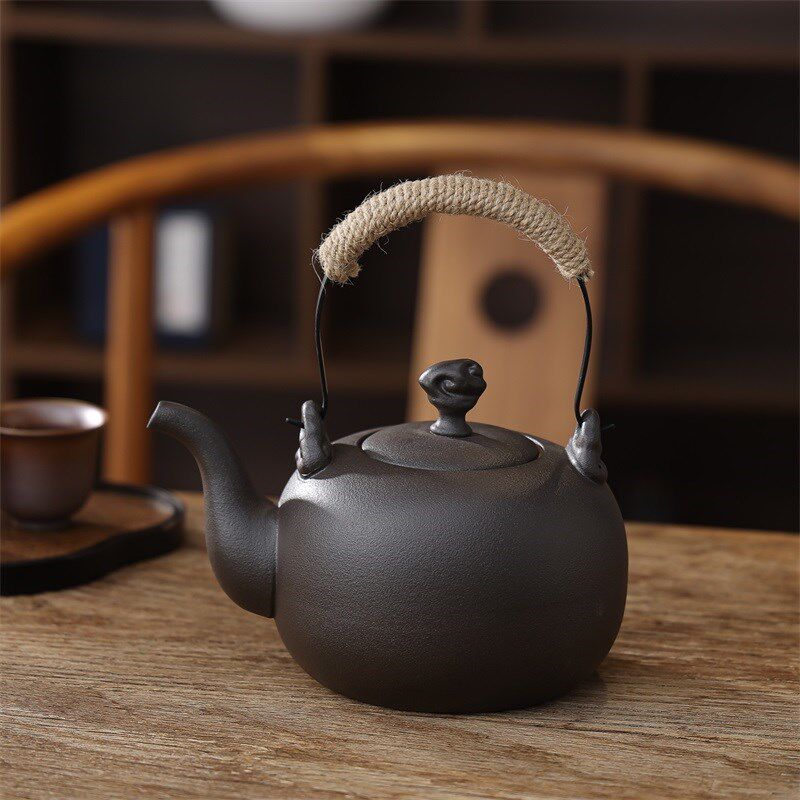 围炉煮茶养生壶粗陶煮茶壶电陶炉燃气炉炭炉烧水陶壶户外功夫茶具