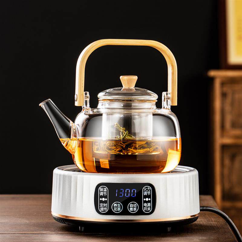 110V伏美规电陶炉电茶炉煮茶壶电热烧水壶黑花茶煮茶器出口北美