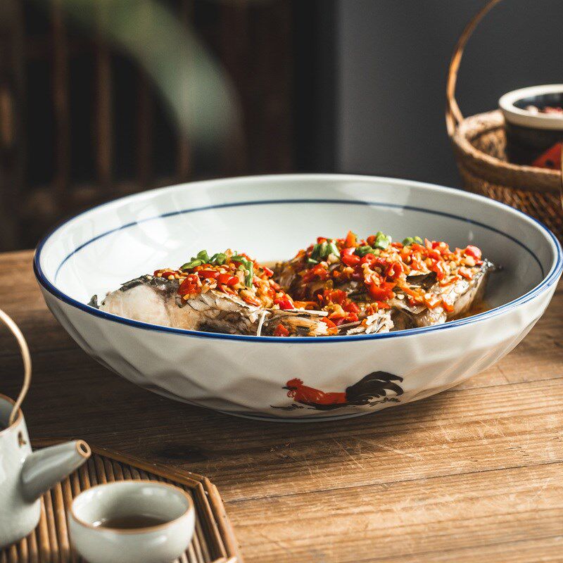 碗陶瓷酸菜鱼大盆碗水煮肉片大碗汤碗家用毛血旺专用碗大盘子深盘