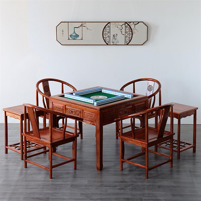 新中式麻将机全自动家用餐桌两用过山车实木电动麻将桌榆木棋牌桌