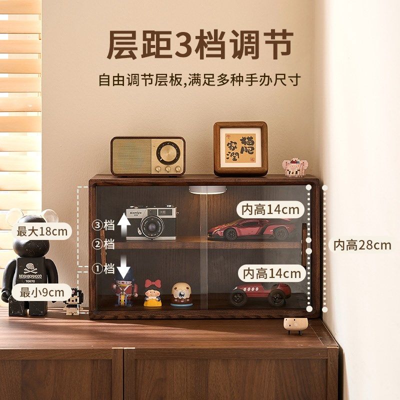 实木收纳柜防尘桌上台面水杯茶具咖啡架子客厅餐边储物置物柜木质