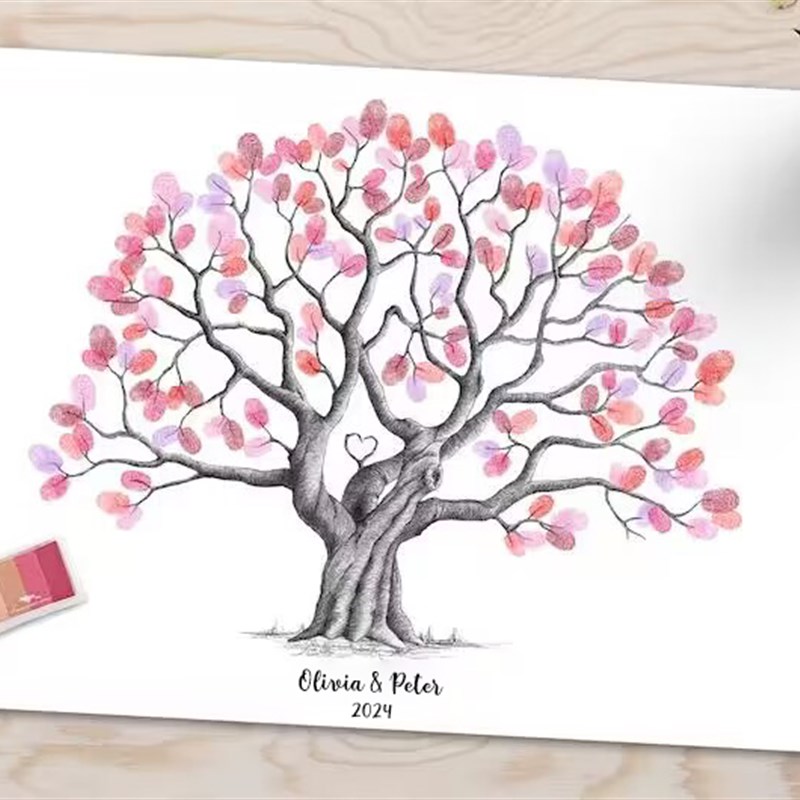 创意婚礼签到框签到树活动签名台结婚祝福板毕业指纹相框画签到处
