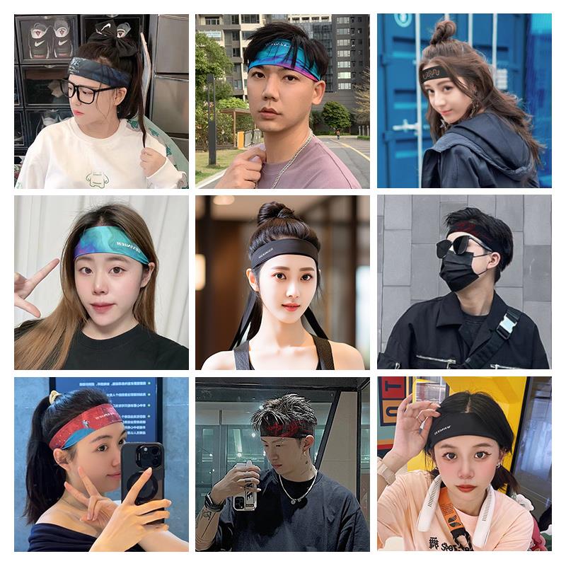 新款运动发带吸汗运动止汗带吸汗带健身篮球头戴跑步头套防汗发箍