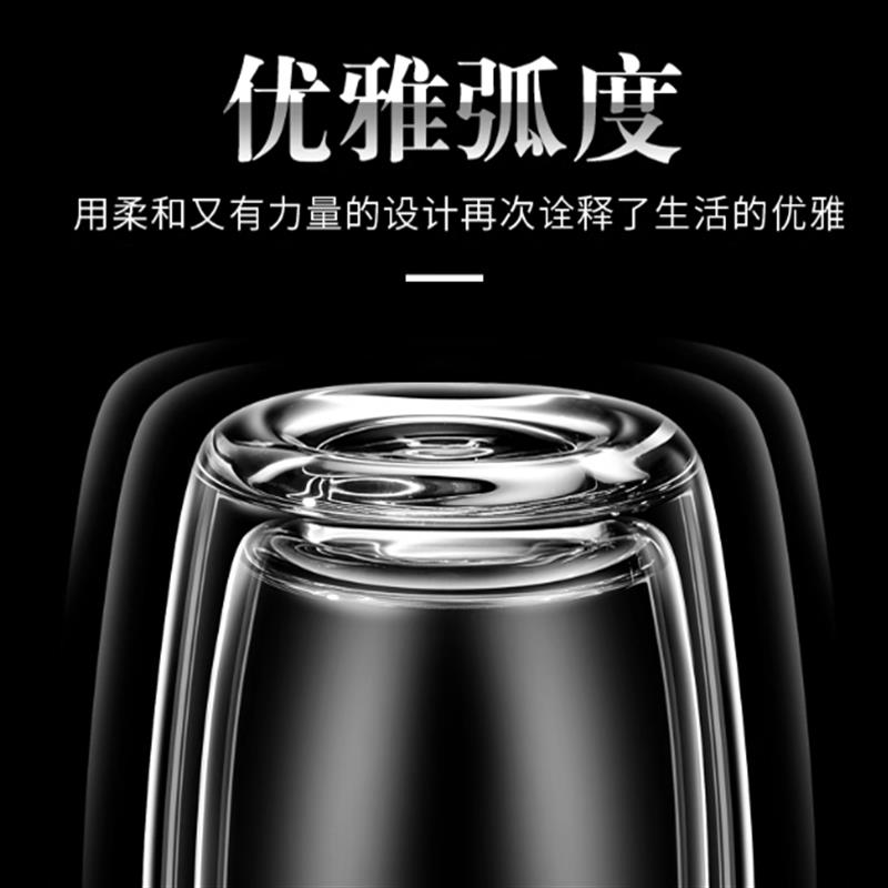 美国进口摔不烂双层玻璃杯男士鹅蛋防摔耐热加厚水杯车载高档定制