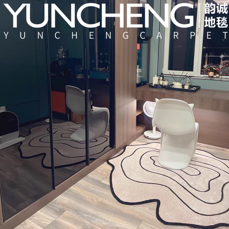 现代欧式轻奢不规则客厅茶几地毯卧室书房衣帽间床边床尾毯可定制