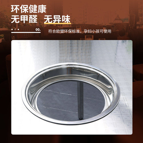 不锈钢火锅桌折叠桌韩式烧烤桌商用烤肉刷烤一体地摊方桌餐桌圆桌