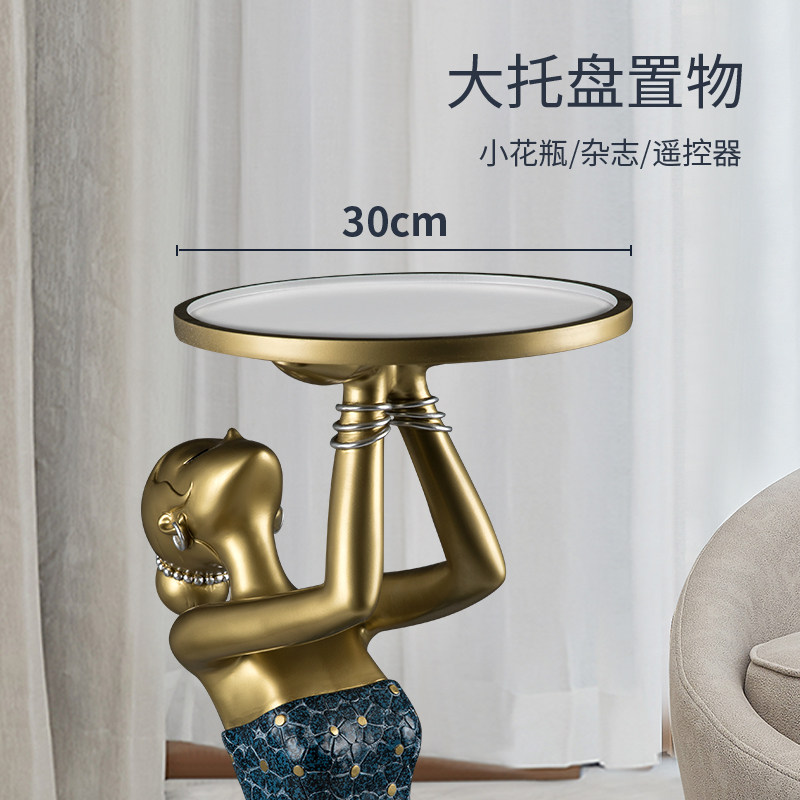 轻奢角几现代简约小茶几创意设计感沙发边几客厅圆形边桌家用圆桌
