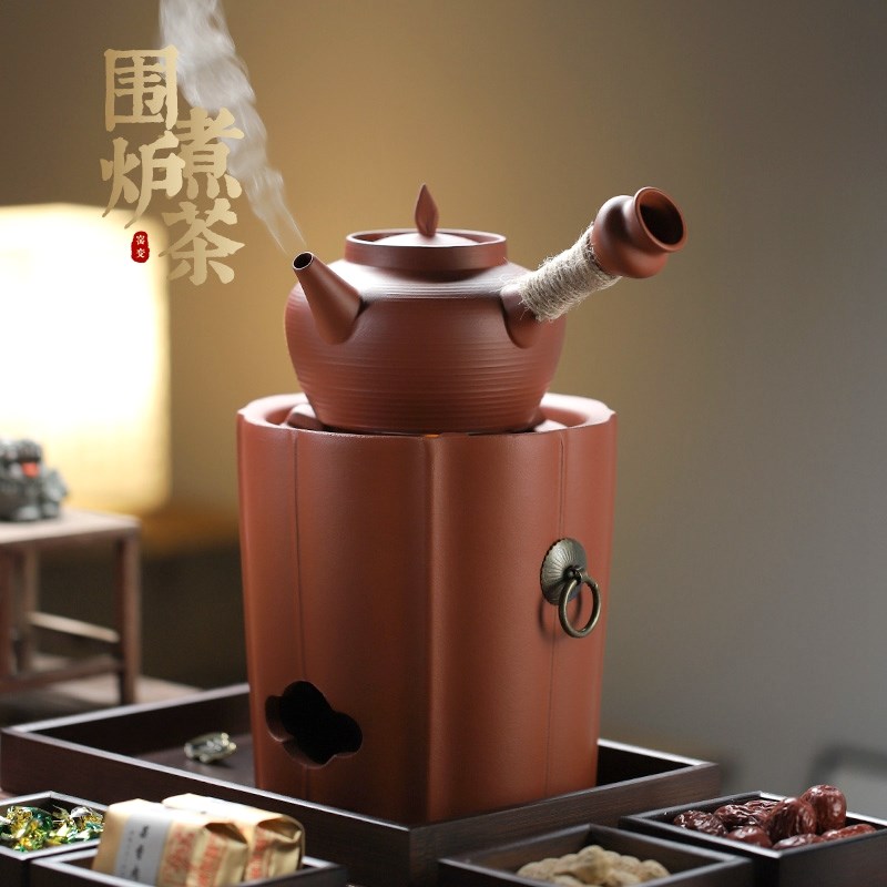 潮州围炉煮茶碳炉家用煮茶器泥炉新套装煮茶炉潮汕电炉一人小炭炉