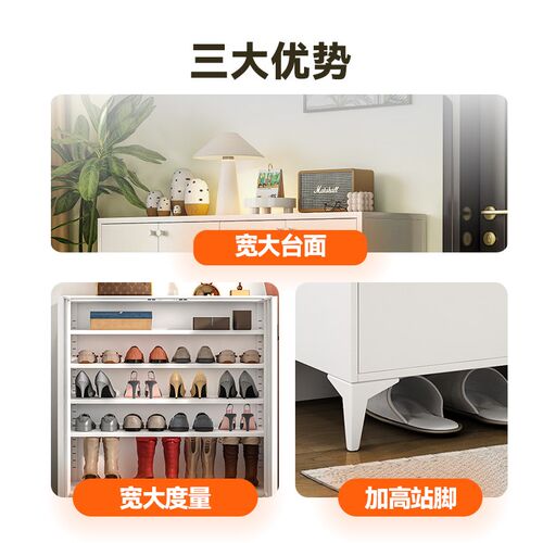 钢制鞋柜家用门口鞋架入户玄关柜带门多层收纳柜大容量防尘储物柜