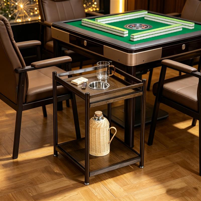 麻将机茶水架角几棋牌室茶桌边柜掼蛋桌边几置物架客厅家用小茶几