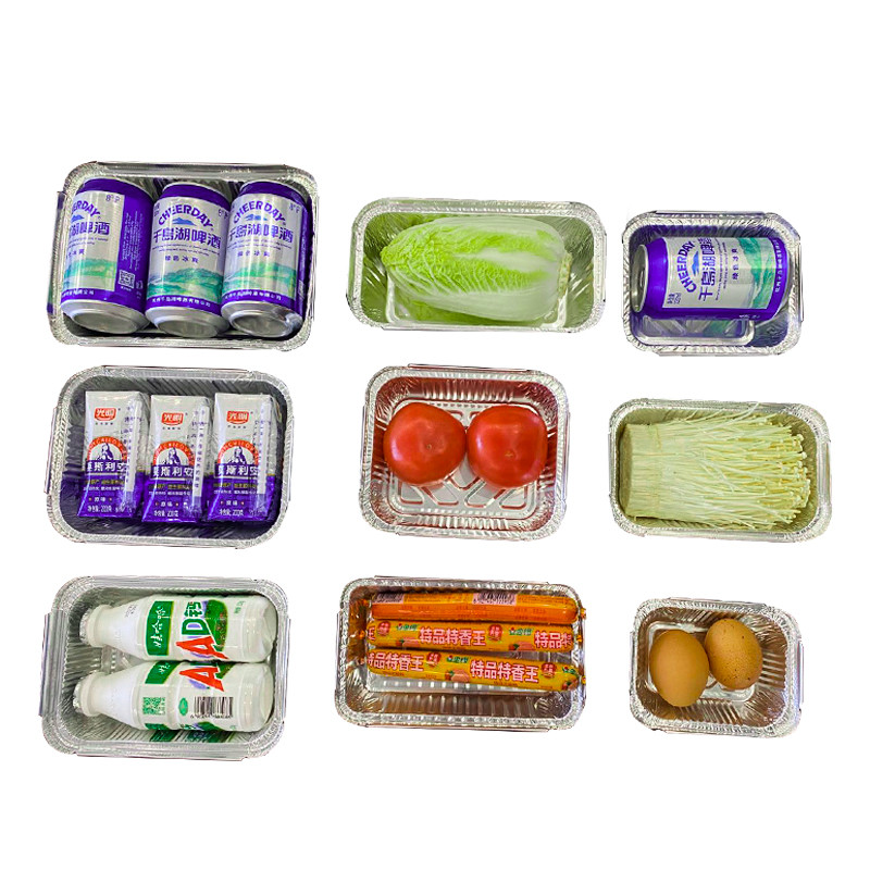 一次性烧烤锡纸盒烤粉丝烤鱼焗饭意面盒碗外卖打包铝箔餐盒长方形