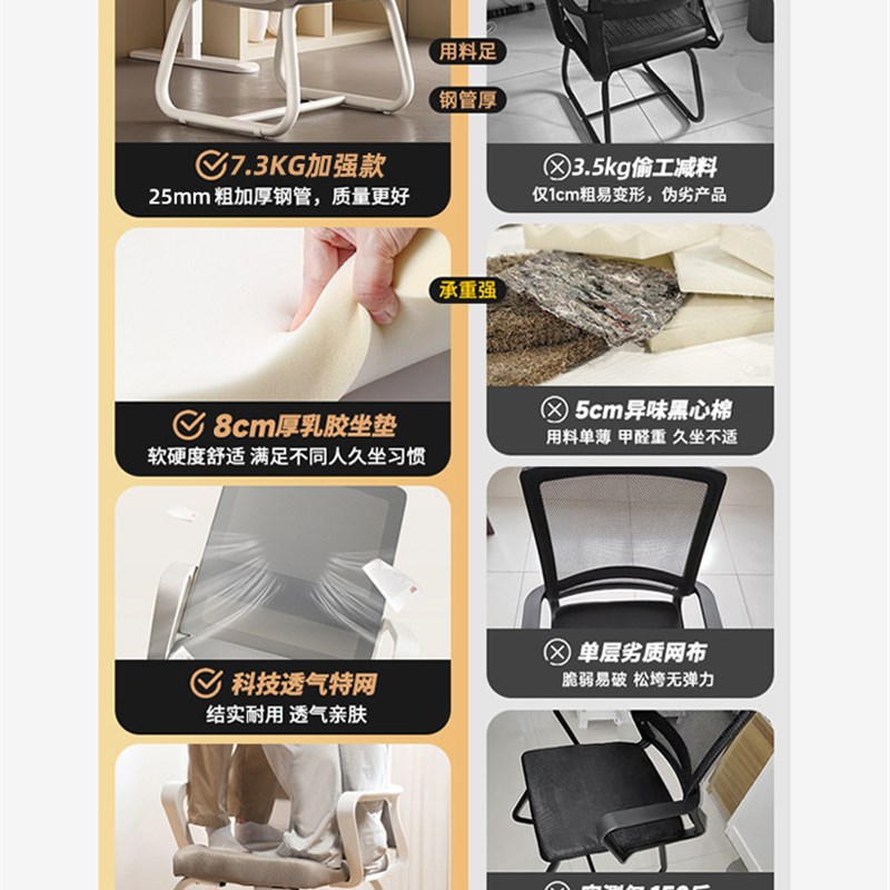 电脑椅办公椅子舒适久坐职工椅会议椅办公室工位椅子座椅靠背椅子