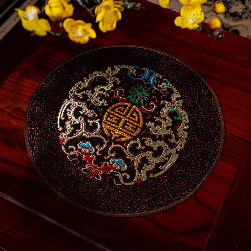 新中式餐布垫隔热桌餐垫中国风花瓶垫子防滑布艺长条杯垫烟灰缸垫