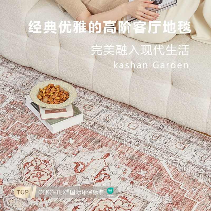 土耳其复古波斯高级客厅地毯2026新款家用客厅茶几毯设计师地垫