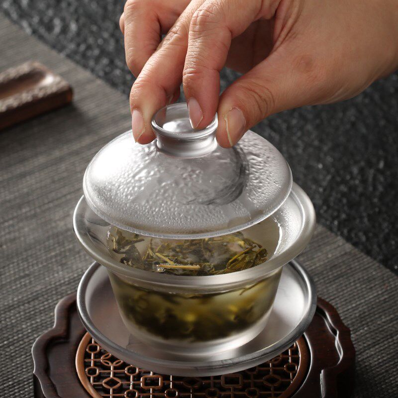 琉璃茶具套装轻奢功夫茶杯家用泡茶盖碗办公室高端玻璃茶道礼盒装