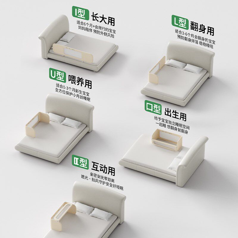 宝宝防掉床防摔防压防护栏婴儿床中床护栏多功能床边挡板围挡单面