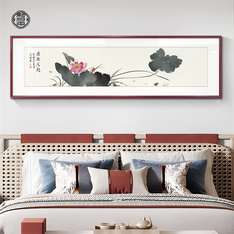 新中式卧室床头装饰画房间墙上挂画温馨客厅沙发背景墙多子多福