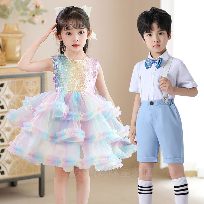 六一儿童节合唱团演出服装幼儿园西装中小学生公主裙比赛舞蹈礼服