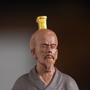 中式历史人物紫砂摆件诗魂屈原家居客厅博古架装饰品端午节小礼品