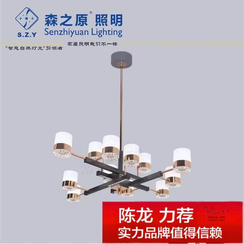 森之原照明7920/LED客厅吊灯卧室餐厅吊灯智能 无极调光遥控灯具